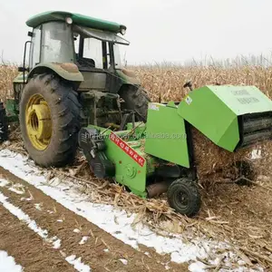 2024 máquina enfardadeira automática de palha de milho montada em trator, enfardadeira integrada para trituração de chapa de milho, palha de trigo e chope