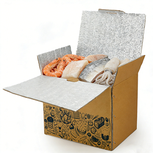 Boîtes d'emballage isothermes en <span class=keywords><strong>carton</strong></span>, aluminium et mousse pour le <span class=keywords><strong>transport</strong></span> d'aliments congelés - Product Image 2