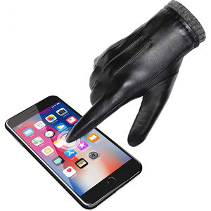 Full Finger Leather <b>Gloves</b> <b>Touchscreen</b> & Needle Detection Eco-Friendly Winter Sports Casual Use Breathable Wrist Length - Product Image 3
