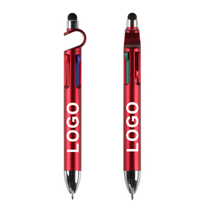 Nouveau stylo à bille en plastique personnalisé 3 en 1 créatif avec impression de logo personnalisé pour support de téléphone, 4 recharges, stylos à bille, stylet tactile - Product Image 6