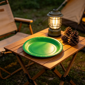 Otto piatti usa e getta verdi da 17 cm, piatti biodegradabili ecologici - Product Image 6