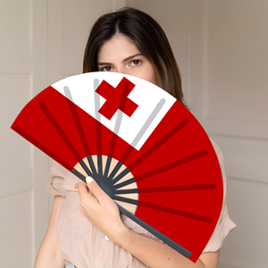 Abanicos Plegables de Plástico con la Bandera de Tonga al por Mayor, Abanico de Mano para Carnaval, Boda, Festival, Fiesta, Agencia de Viajes - Product Image 5