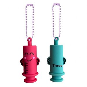 Factory Cartoon Nurse Syringe Silicone <b>Keychain</b>, Ampoule Bottle Opener 2-in-1 Accessory for Medical Staff Daily Carry Gadget - Product Image 1