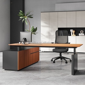 Thiết kế hiện đại chuyển động điều hành Chiều cao điều chỉnh hiện đại nội thất văn phòng gỗ rắn Bàn máy tính - Product Image 5