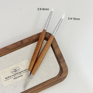 Stylo de gaufrage à double tête pour nail art, outil de sculpture d'ongles, avec logo personnalisable sur manche en bois – Meilleures ventes - Product Image 1