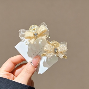 Nouveau produit, design de niche populaire, pince à cheveux élégante avec nœud papillon couleur champagne, pince à cheveux légère et luxueuse pour femmes, bijoux de mode - Product Image 5