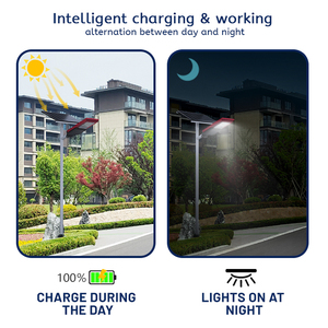 GCOTS 3.2V 40W 50W 60W Waterproof IP65 Rating Solar <b>Lights</b> Outdoor <b>With</b> <b>Sensor</b> for GardenAluminum Street <b>Light</b> Powered SL-CH Spl - Product Image 5