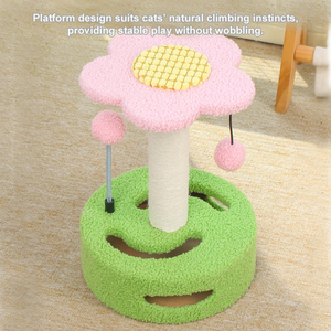 Structure d'escalade pour chat, design élégant, direct usine, avec poteau en sisal en forme d'arbre et balles suspendues interactives - Product Image 2
