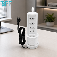 Tour de prises de bureau encastrable avec 3 prises brésiliennes de type N, USB-A et USB-C