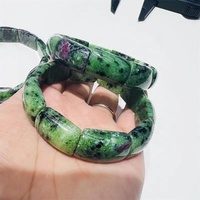 Großhandel: Wunderschönes Rubin-Zoisit-Doppelbohr-Armband, grün & rot poliert, DIY, Größe 14-20mm