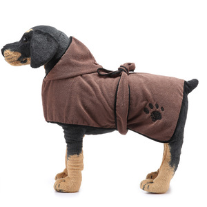 Pet Supplies Embroidered Small Medium Large <strong>Dogs</strong> Soft Microfiber Pet Drying Towel <strong>Dog</strong> <strong>Bathrobe</strong> - Product Image 1