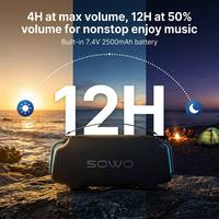 Enceinte portable d'extérieur étanche avec lumière LED RGB, basses puissantes, batterie 7.4V 2500mAh pour fêtes et camping, vente en gros