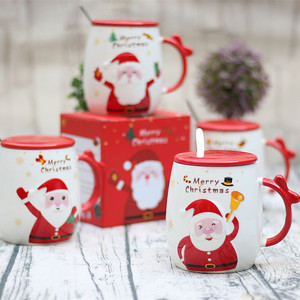 Peint à la main mignon en céramique noël père noël mère père noël tasse à la main café lait vacances cadeau tasse - Product Image 4