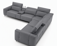 Ensemble de canapés modulaires de style italien de luxe avec fonction de relaxation électrique, console multimédia intégrée et appuie-têtes réglables