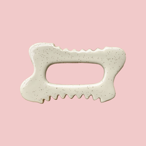 Herramienta de Peine de cuerpo y cara de Jade blanco, piedra Bian roja, líneas de cuello Gua Sha, caja de bolsa Guasha de rosa, herramienta de Masaje linfático de latón - Product Image 4