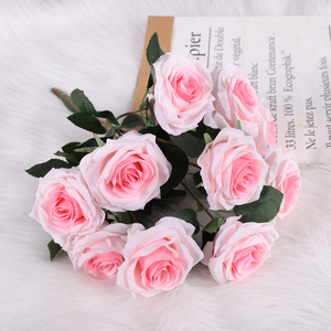 QIHAO 10 teste artificiali <span class=keywords><strong>rosa</strong></span> fiore di seta profumo economico <span class=keywords><strong>rosa</strong></span> decorazione di cerimonia nuziale forniture di fiori - Product Image 4