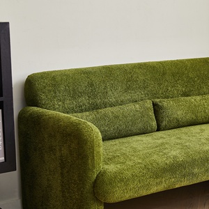 MDS-S015 Modern Two Seat Square Fabric <b>Sofa</b> Set Cushion Back Upholstered Easy Install <b>Wooden</b> <b>Frame</b> Green Living Room Apartment - Product Image 4
