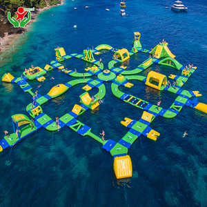 Percorso Ostacoli Gonfiabile in PVC Durevole, Parco Acquatico Galleggiante, Gara di Ostacoli Acquatici Gonfiabile per Divertimento in Lago e Mare - Product Image 3