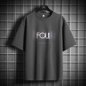 เสื้อยืดแขนสั้นพลัสไซส์สำหรับผู้ชายเสื้อพิมพ์ลายสำหรับฤดูร้อนทรงนักบินลมแบบหลวมเทรนด์ปุ๋ยเพิ่มครึ่ง - Product Image 3