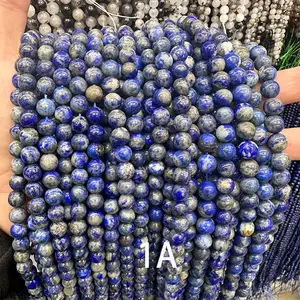 4-12mm pietra di cristallo Natrual lapislazzuli pietra gemma agata perle di perline sciolte Afghan Lapis per la creazione di braccialetti gioielli fai da te