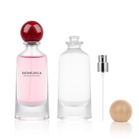 Flacon vaporisateur de parfum transparent 50ml 100ml, nouveau design, avec bouchon à pression, flacon en verre vide, avec emballage boîte.