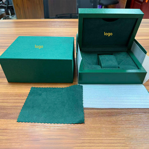 Boîtes et étuis de luxe verts personnalisés pour montres, vente en gros d'usine, avec logo, boîte cadeau en bois personnalisée pour emballage de parfum, stylo, médaille - Product Image 1