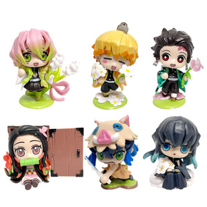 6 pièces/ensemble nouveau Style Anime démon tueur Tanjirou Nezuko dessin animé Anime <span class=keywords><strong>Statue</strong></span> PVC figurine modèle poupée Collection - Product Image 6