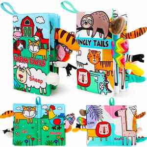 Juguetes Sensoriales de Alto Contraste, Paquete de 2 Libros de Tela Suaves para Bebés de 0 a 6 Meses - Product Image 1