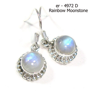 Traditional Style Natural Rainbow Moonstone 925 Sterling Silver Handmade Ethnic Trendy Party Women's Drop Earrings Bulk - Product Image 3