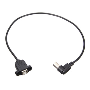 USB B Male To B Female Right Angle Extension <b>Cable</b> 5VDC PVC Shielded <b>Printer</b> Data Connector - Product Image 4