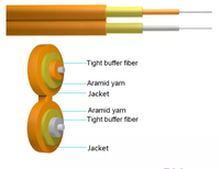 Intérieur 1 2 4 6 8 12 24 48 96 144 Core Tight Buffer Multimode 0M3 OM4 Distribution Fibre Optique Câble GJFJ8V/H
