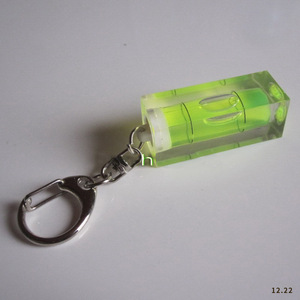 Nivel de burbuja DIY transparente verde con anillo metálico para medición de precisión - Product Image 1