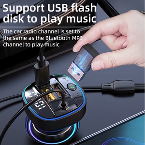 Carro <span class=keywords><strong>Bluetooth</strong></span> 5.3 Transmissor FM MP3 <span class=keywords><strong>Player</strong></span> Receptor De Áudio 22.5W QC3.0 USB Carregamento Rápido Handsfree Car Kit Modulador FM - Product Image 5