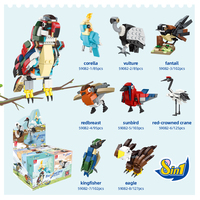 59082 oiseaux voyage Animal ornement 8 en 1 perroquet modèle créatif bloc briques modèle enfants éducatif bloc de construction ensemble jouet