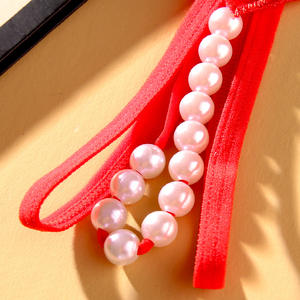 Женские эротические трусики-бабочки, очень сексуальные стринги для девушек, вышитые, из латекса, с жемчугом, с открытой спинкой, трусики-хипстеры - Product Image 2