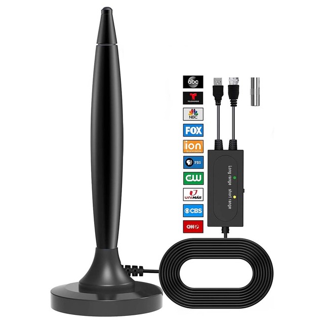 6000 Miles Upgraded Digital HD Indoor TV Antenna with Amplifier VHF/UHF Support 1080P 4K Long Range