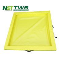 Berm de confinement de déversements d'hydrocarbures en vinyle PVC jaune 4'x4'x4" pour mini-étang à canards, fabriqué en usine