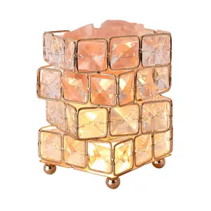 Bedroom Warm Crystal Natural Salt Stone Bedside table Lamp Small Night Light Bed Decoration