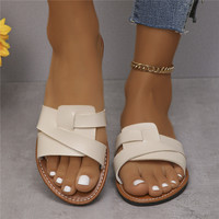 2024 Sandales Grande Taille 35-43 Babouches Femme, Dernière Collection d'Été, Sandales Décontractées Grande Taille à Double Bride pour Femmes
