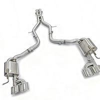 DZ Mercedes-Benz E55 AMG W211 Silencieux d'échappement en acier inoxydable poli miroir, épaisseur 1,5 mm, avec soupape et télécommande, système Catback