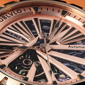 Montre-bracelet mécanique automatique vintage SANYIN, design original de luxe doré, personnalisable, 42 mm, simple et minimaliste, montre pour homme OEM - Product Image 4