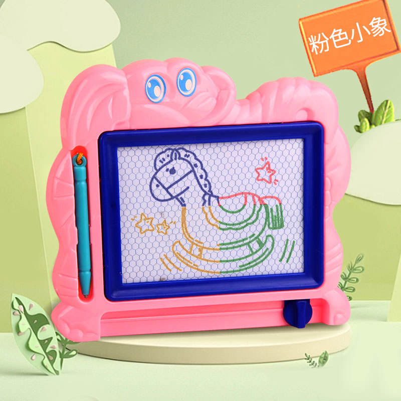 Colorful baby elephant drawing board pink