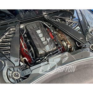 Cubierta de Fibra de Carbono Seca para el Compartimento del Motor del Chevrolet Corvette C8 Coupé Stingray Z51 2020-2026, Marca Drifton - Product Image 3