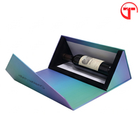 Cajas de Regalo Triangulares de Papel Ecológico Personalizables para Vino y Whisky, Cajas de Papel Rígido Magnéticas de Alta Gama con Inserto de Espuma EVA