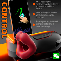 LOVE.Red Fire Lip Airplane Cup APP Geräuschloser Zungenleck-Mundklemmer 9 Frequenzen Masturbationsbecher Sexspielzeug