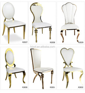 Elegante Silla de Comedor de Acero Inoxidable Dorado con Respaldo Ovalado Acolchado Blanco - Asientos Elegantes para Comedor de Hotel - Product Image 4