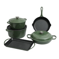 Juego de 8 Utensilios de Cocina de Hierro Fundido Esmaltado a Precio Económico, Olla para Cocinar