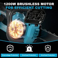 Scie à chaîne électrique sans fil rechargeable de 12 pouces 21V pour l'élagage et l'abattage, outil portatif DIY avec capacité de coupe de 130 mm