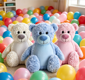 Orsacchiotto Personalizzabile OEM con Pancia Bianca per Sublimazione, Giocattolo in Peluche Bianco, Blu e Rosa per Bambini e Omaggi Aziendali, Basso MOQ - Product Image 6