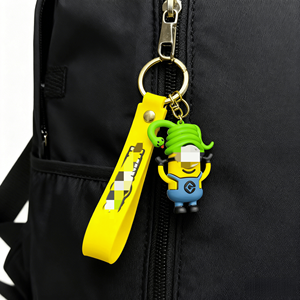 Móc khóa hình nhân vật nhỏ màu vàng thân thiện với môi trường, chất liệu PVC mềm 3D, bán chạy, quà tặng khuyến mãi doanh nghiệp, đồ sưu tầm cá nhân - Product Image 6